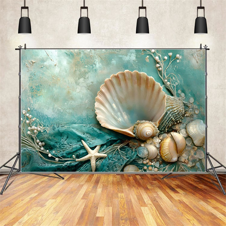 Kinder Fotohintergrund Ozean Muschel Fantasie Hintergrund GQ5-205