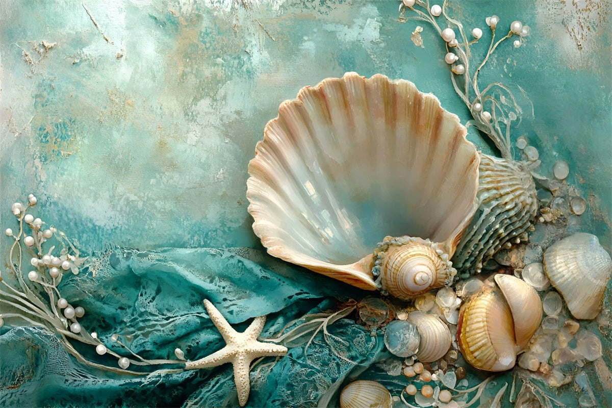 Kinder Fotohintergrund Ozean Muschel Fantasie Hintergrund GQ5-205