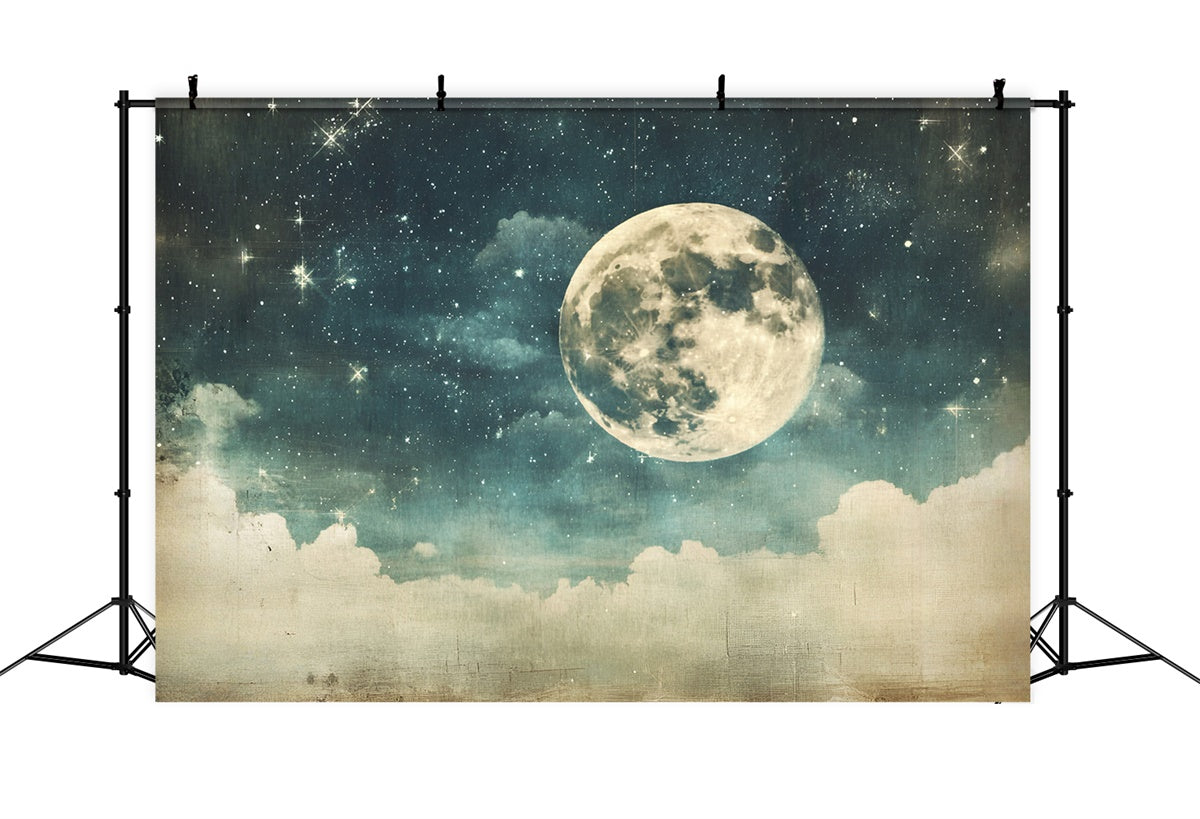 Sternennacht Backdrop Vintage Mond Wolke Himmel Backdrop GQ5-72