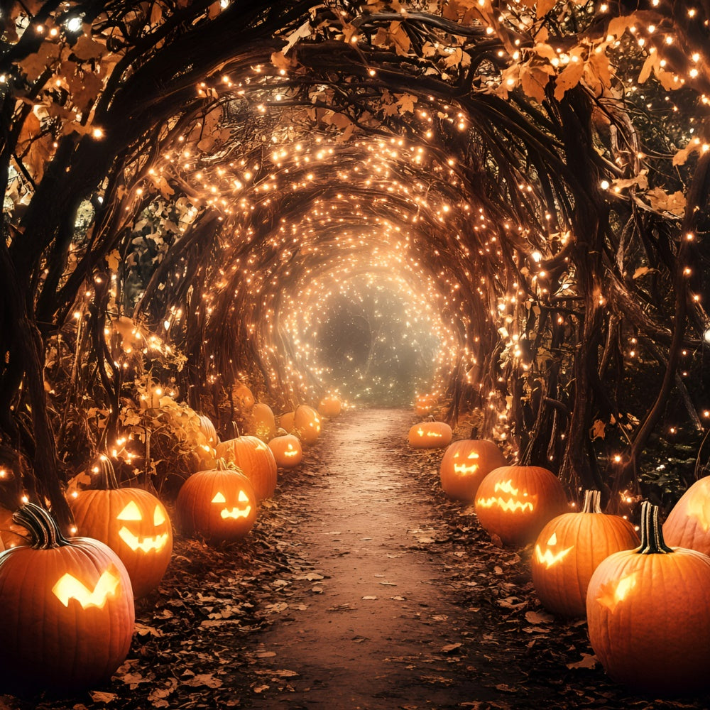 Herbst Fotokulissen Halloween Kürbis Pfad Hintergrund GQ5-97