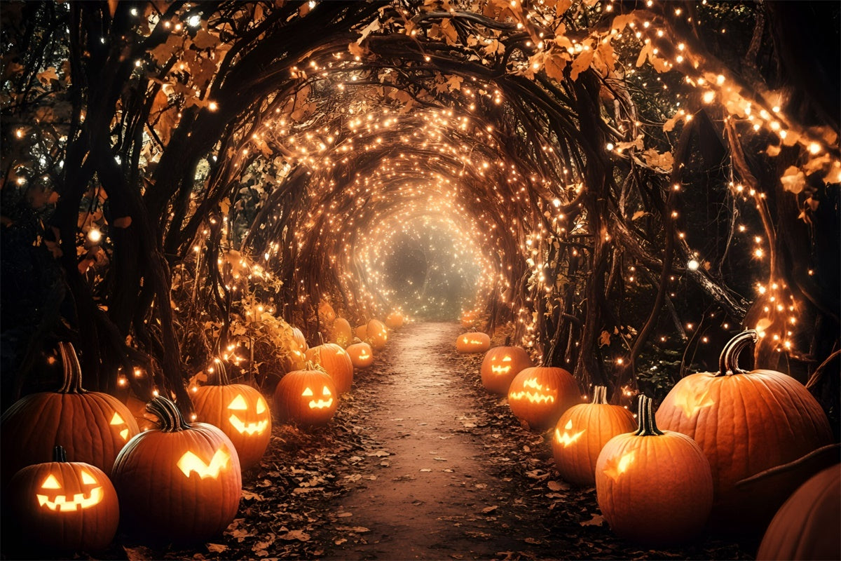 Herbst Fotokulissen Halloween Kürbis Pfad Hintergrund GQ5-97