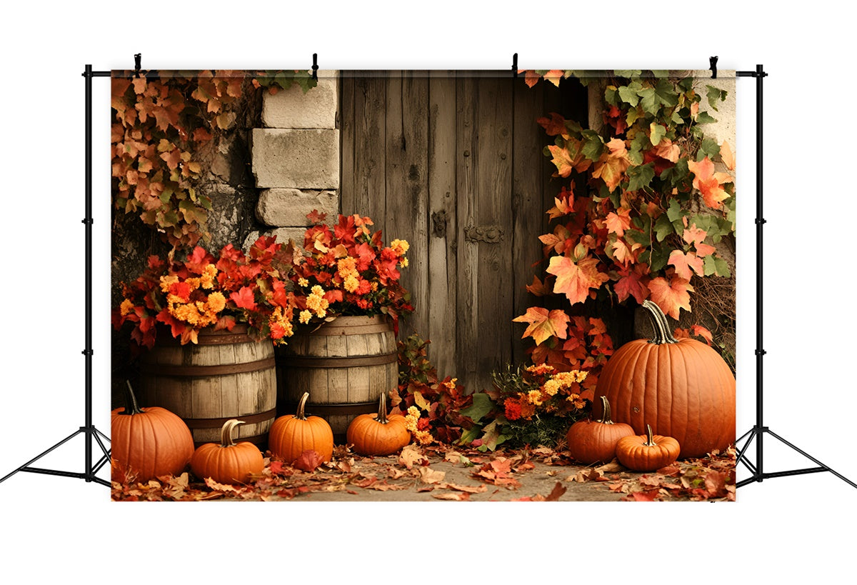 Herbst Blätter Hintergrund Holztür Herbst Floral Hintergrund GQ5-98
