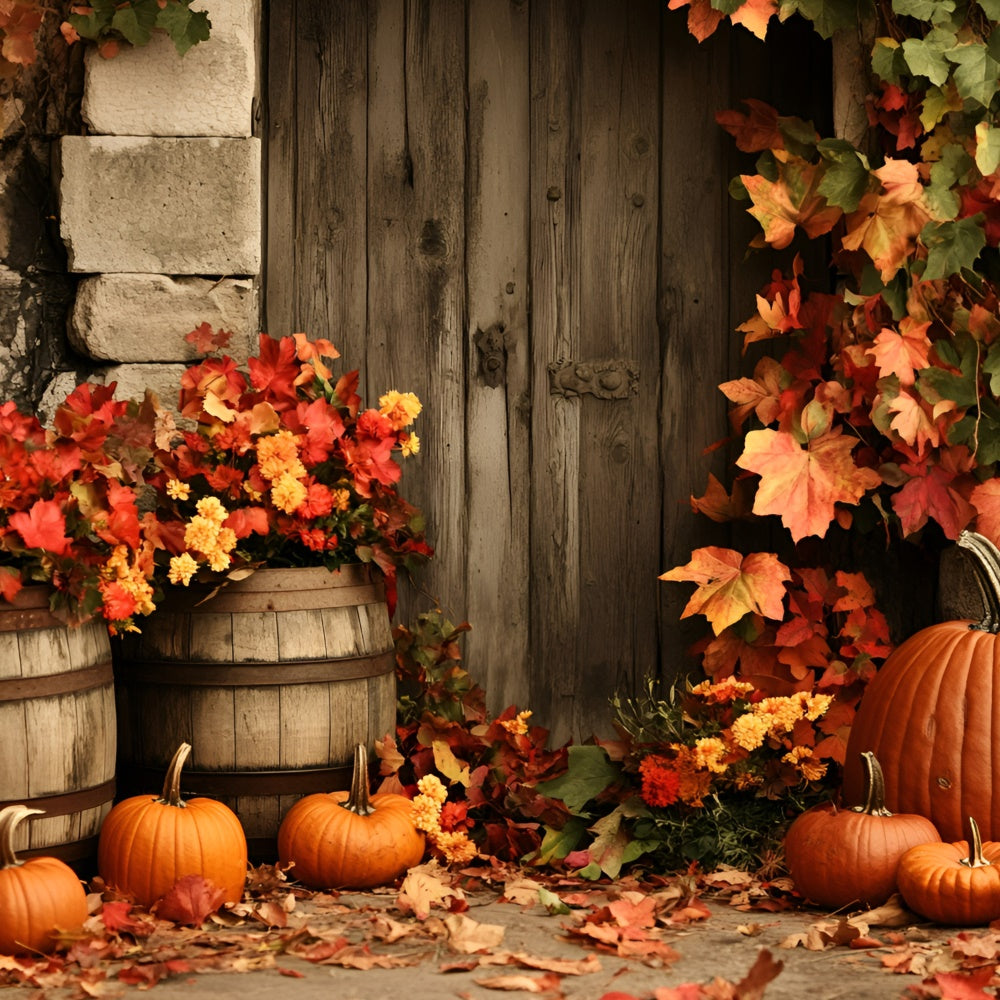 Herbst Blätter Hintergrund Holztür Herbst Floral Hintergrund GQ5-98