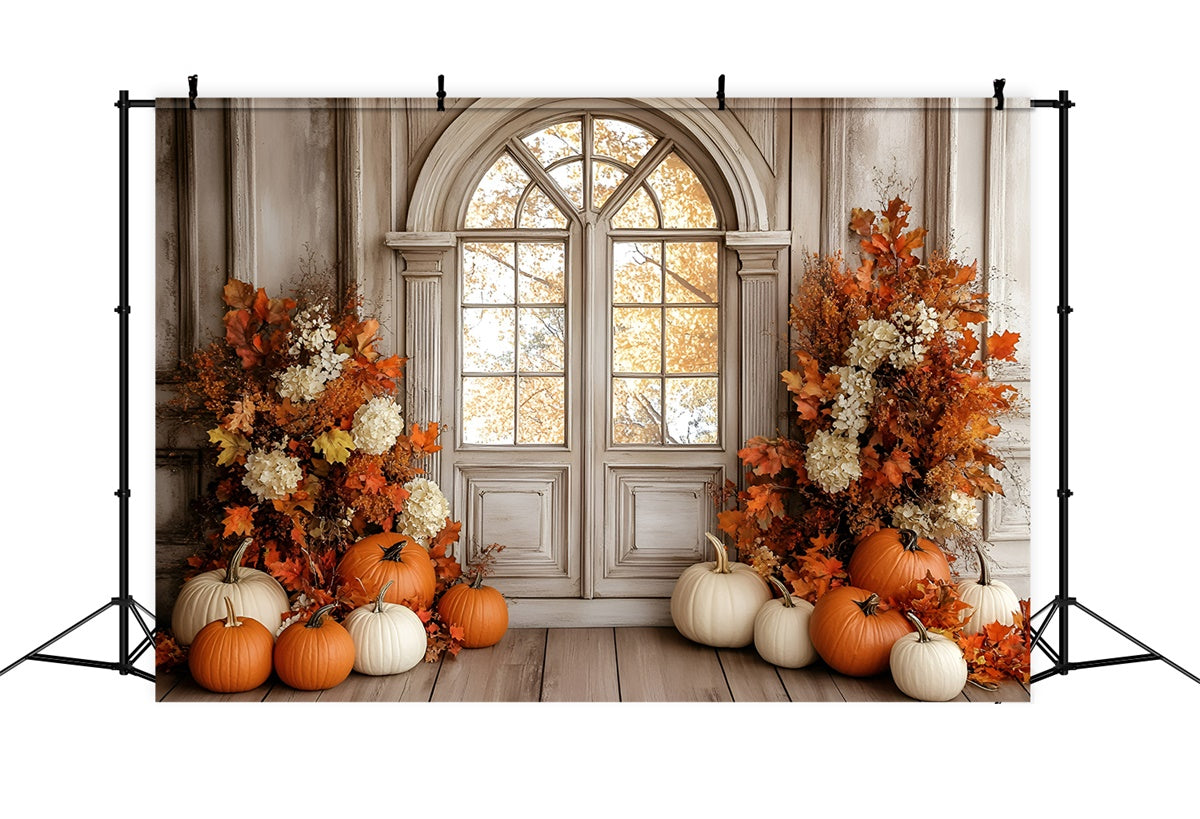 Herbst Fotokulisse Französische Landhaus Fenster Hintergrundkulisse GQ57-101