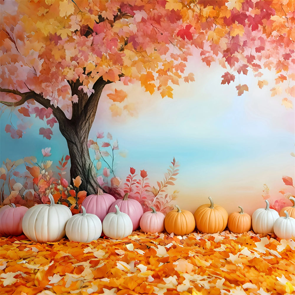 Herbstblätter Backdrop Pastell Kürbisträume Fotohintergrund GQ57-111