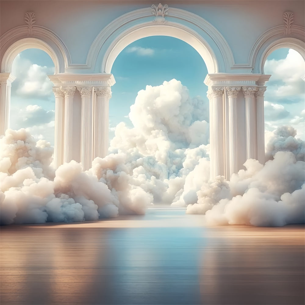 Wolkenhimmel Backdrop Serene Sky Arch Columns Fotohintergrund GQ57-124