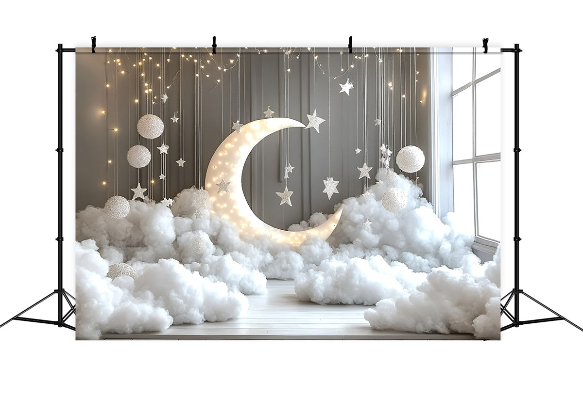 Wolken Backdrops Hängende Sterne Mond Setup Fotohintergrund GQ57-125
