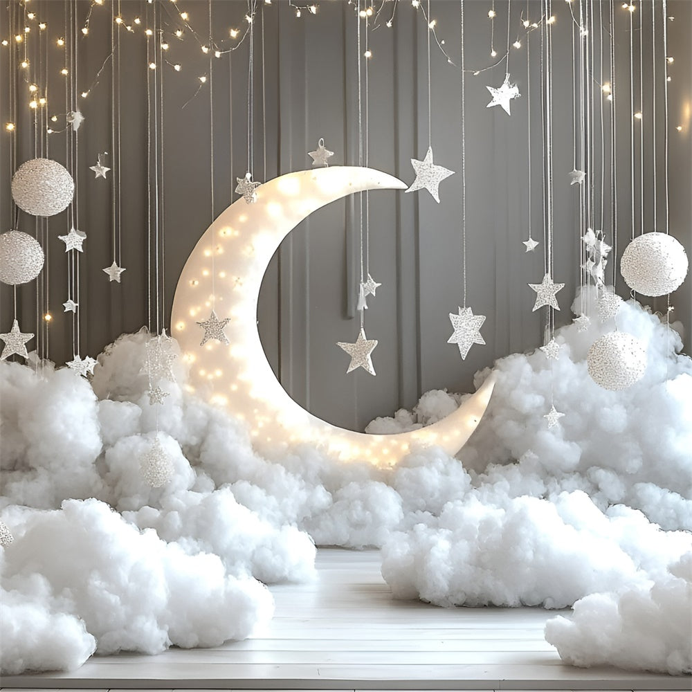 Wolken Backdrops Hängende Sterne Mond Setup Fotohintergrund GQ57-125