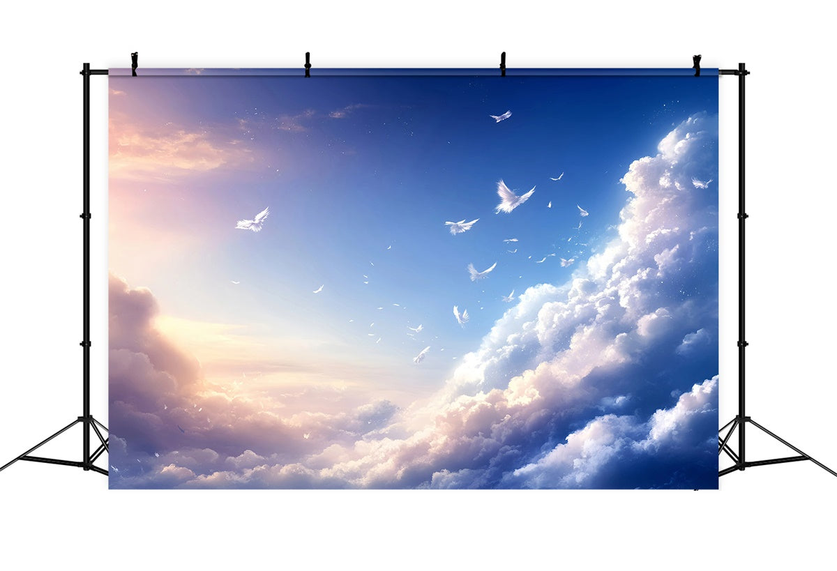 Blauer Himmel Backdrop Feather Drift Cloud Sky Fotohintergrund GQ57-127