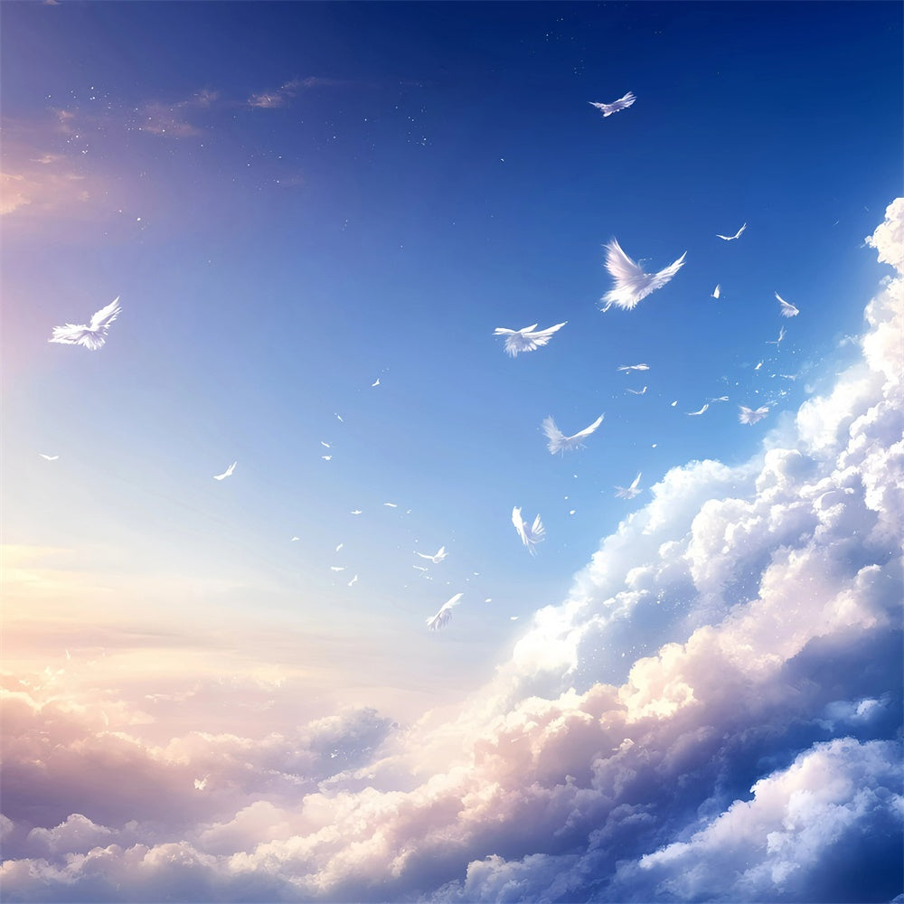 Blauer Himmel Backdrop Feather Drift Cloud Sky Fotohintergrund GQ57-127