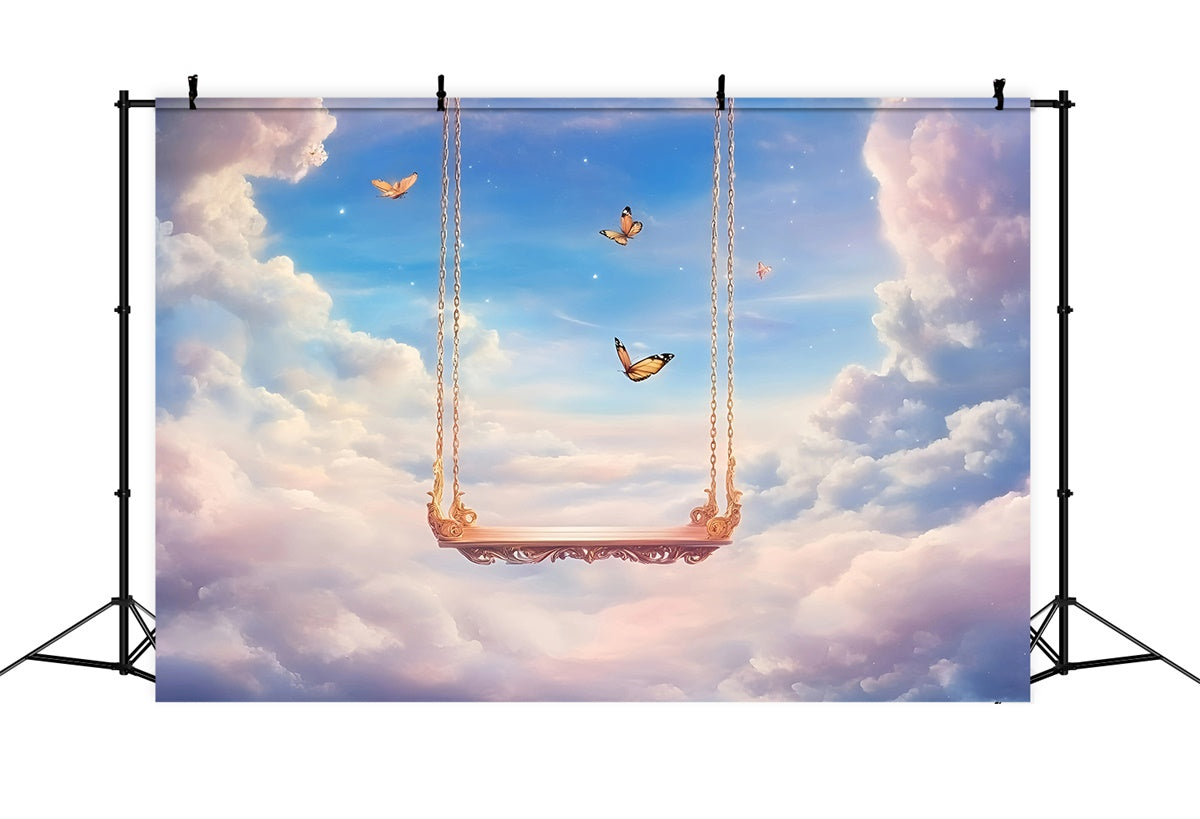 Wolken Himmel Backdrop Pastell Himmel Schmetterling Fotohintergrund GQ57-130