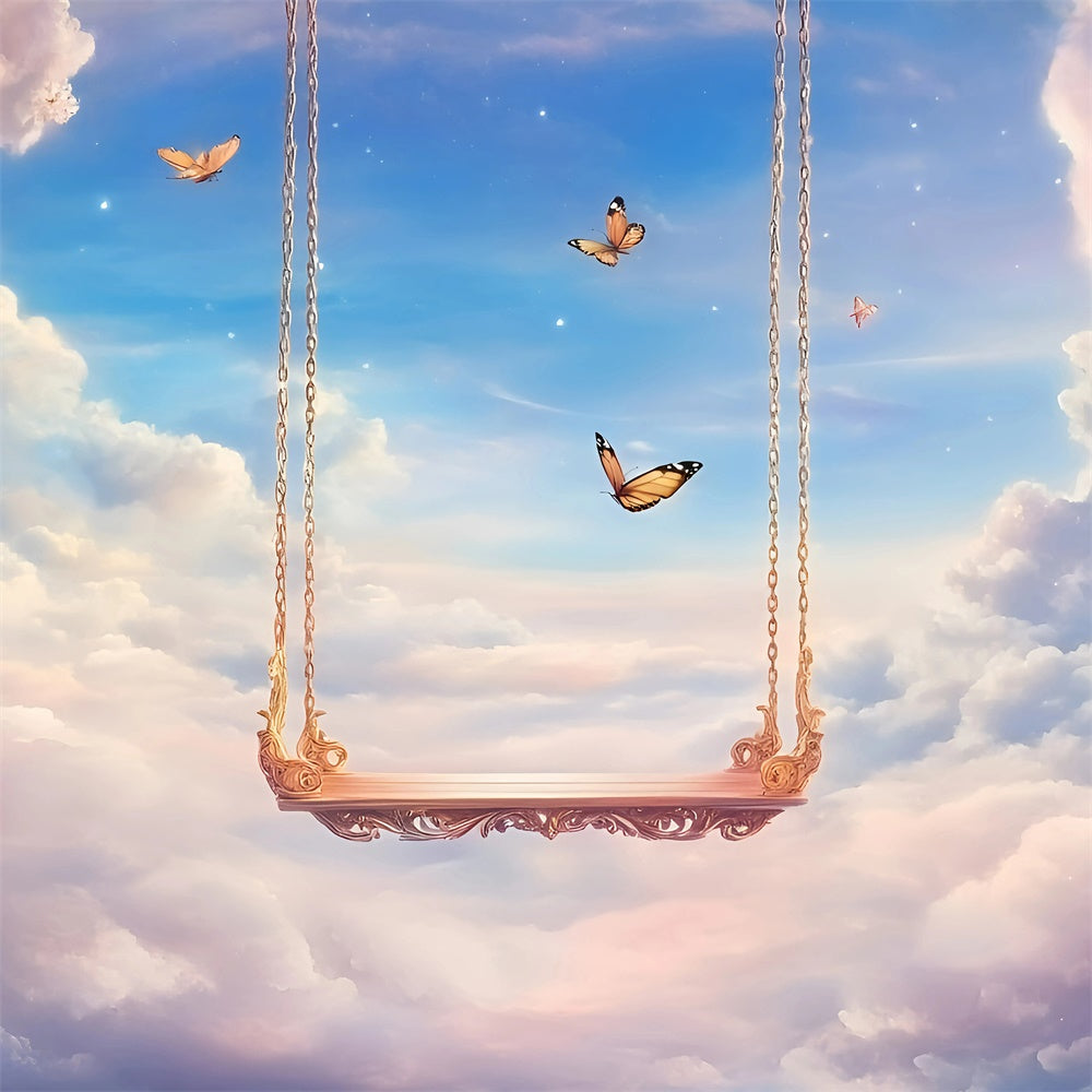 Wolken Himmel Backdrop Pastell Himmel Schmetterling Fotohintergrund GQ57-130