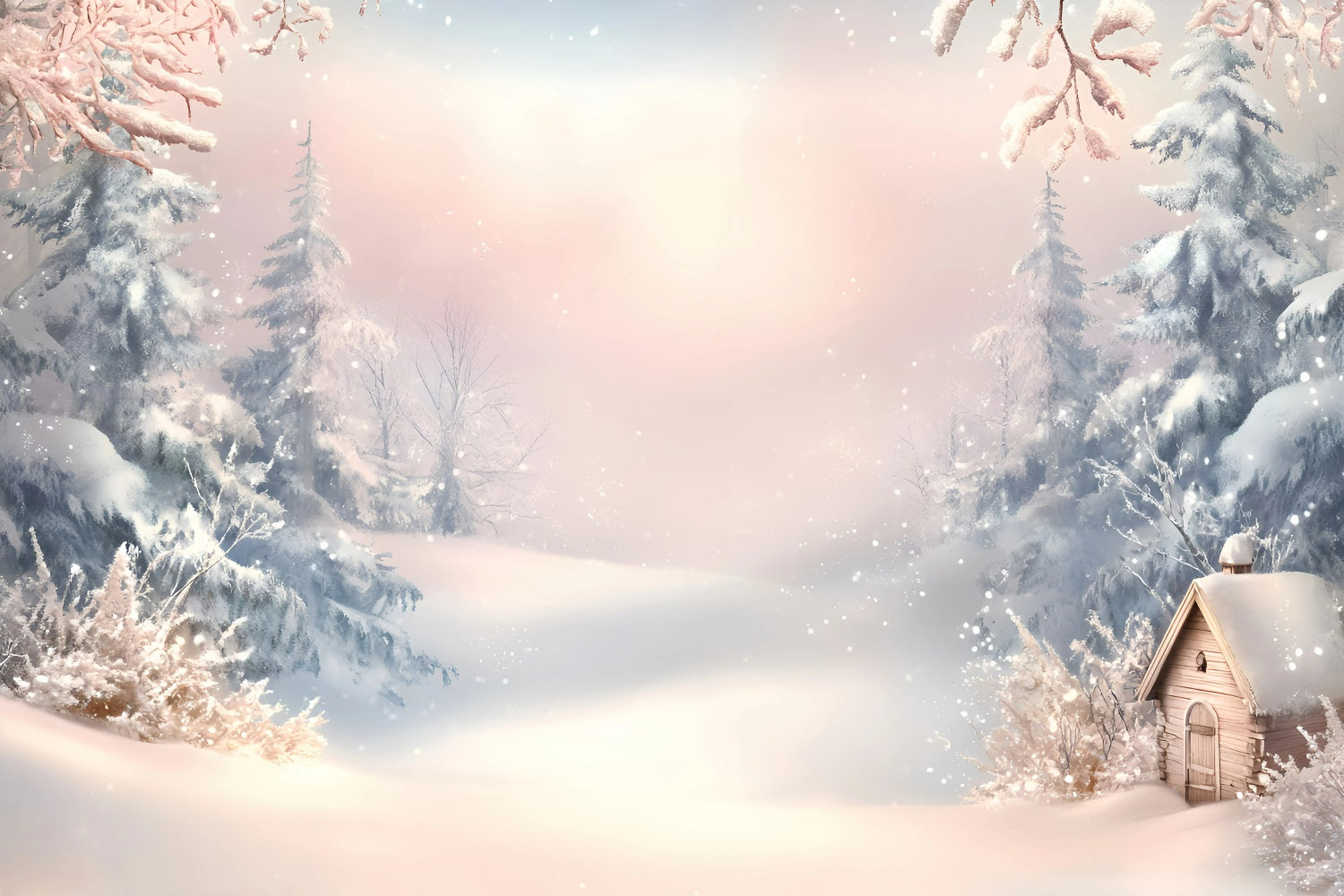 Winter Szene Hintergrund Dreamy Frost Morning Backdrop GQ57-158