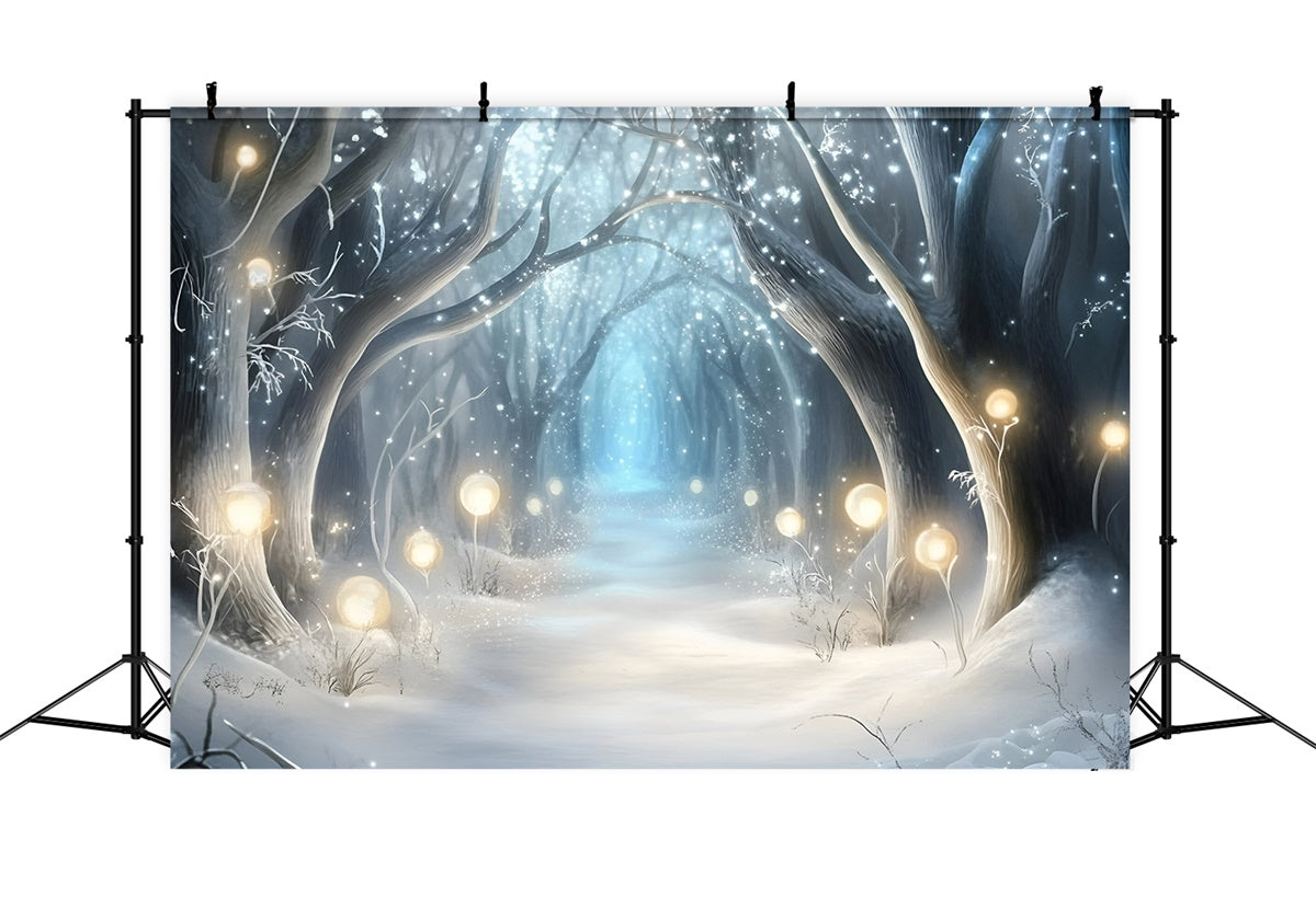 Winter Wonderland Backdrop Mystic Shine Wald Backdrop GQ57-176