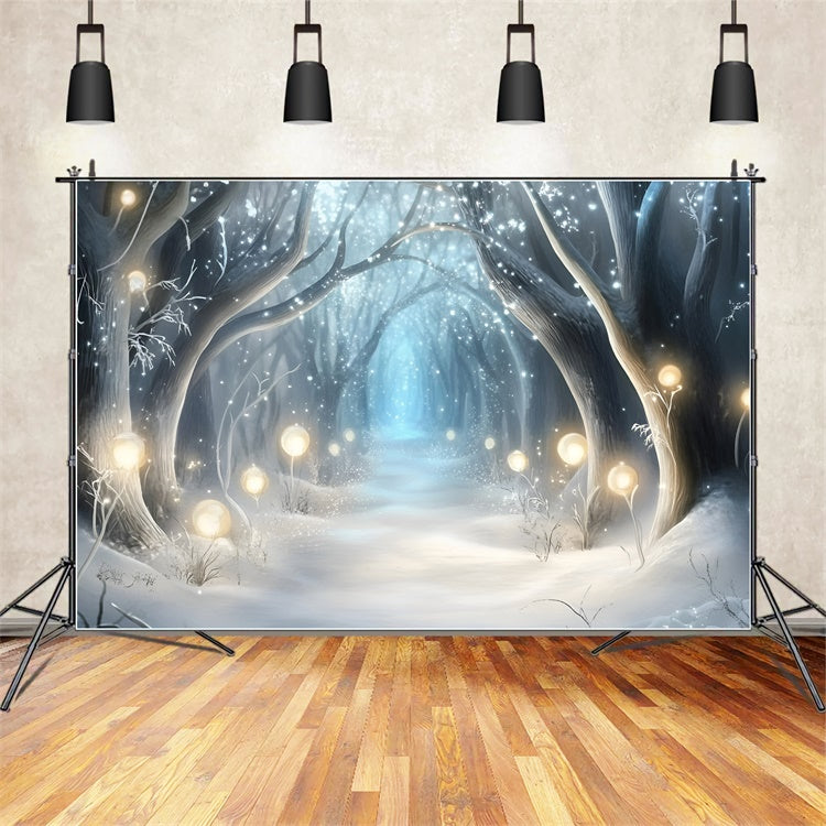 Winter Wonderland Backdrop Mystic Shine Wald Backdrop GQ57-176