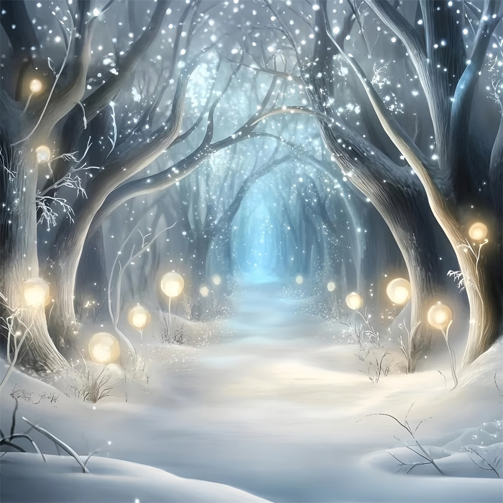 Winter Wonderland Backdrop Mystic Shine Wald Backdrop GQ57-176