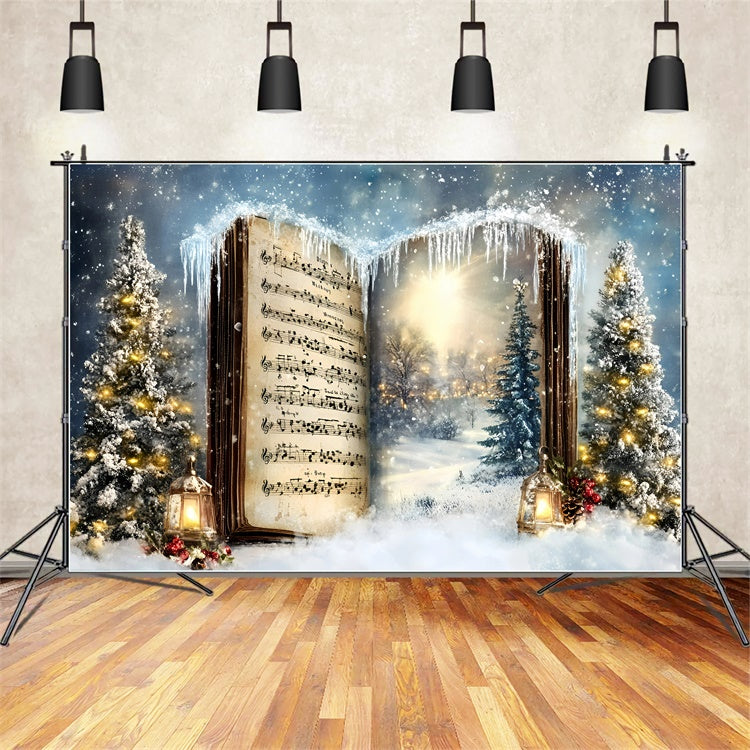 Weihnachten Hintergründe für Fotos Carol gefrorenen Wald Hintergrund GQ57-19