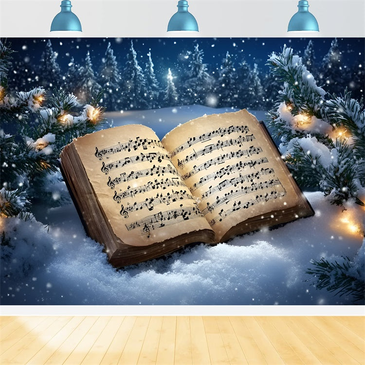 Weihnachten Backdrops Stille Nacht Noten Backdrop GQ57-20