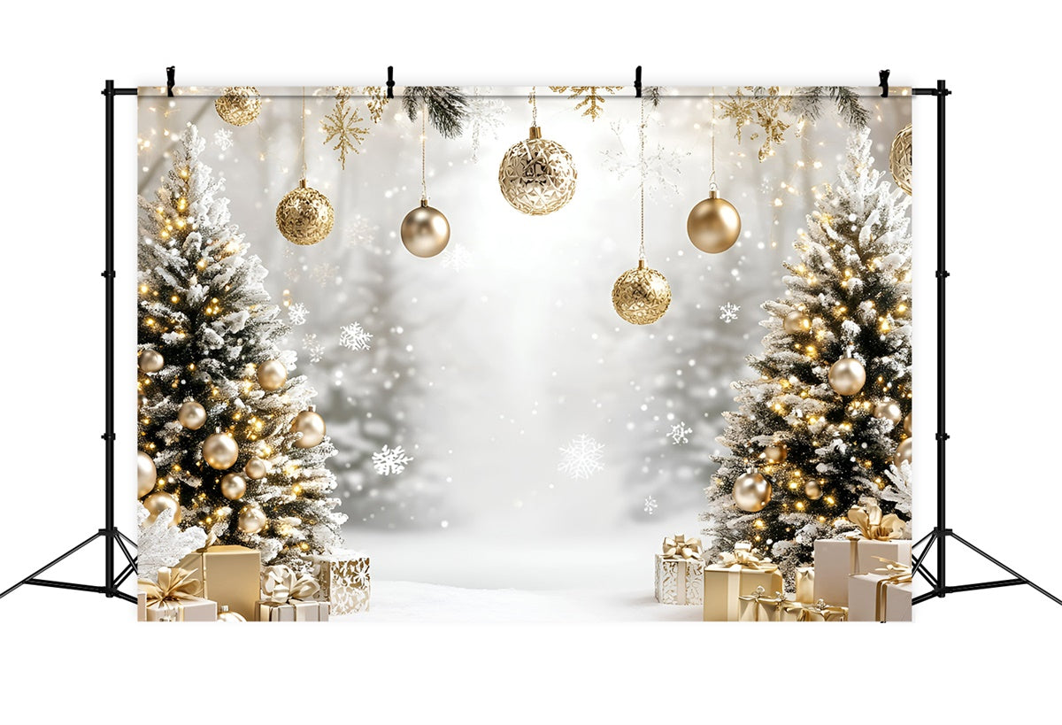 Weihnachten Backdrops für Fotos Snowy Elegance Glow Backdrop GQ57-33