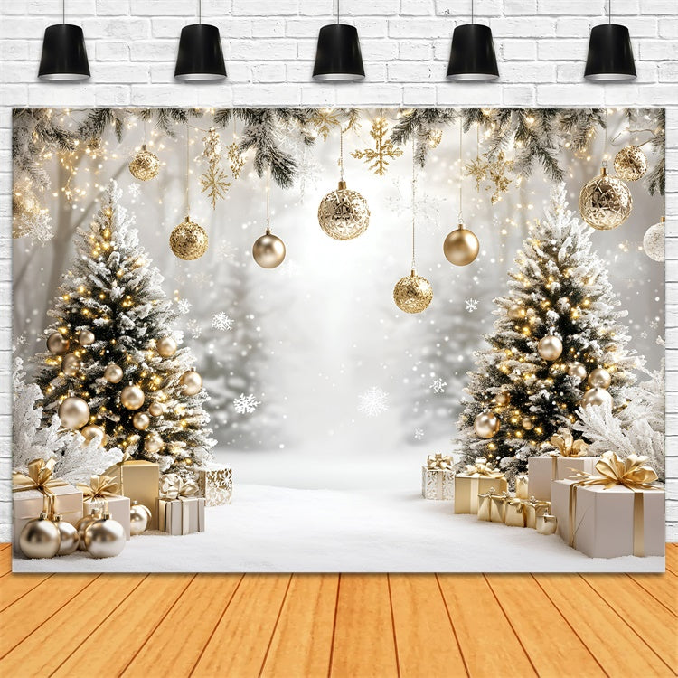 Weihnachten Backdrops für Fotos Snowy Elegance Glow Backdrop GQ57-33