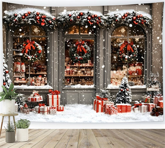 Weihnachten Backdrop Holiday Boutique Schneefall Backdrop GQ57-42
