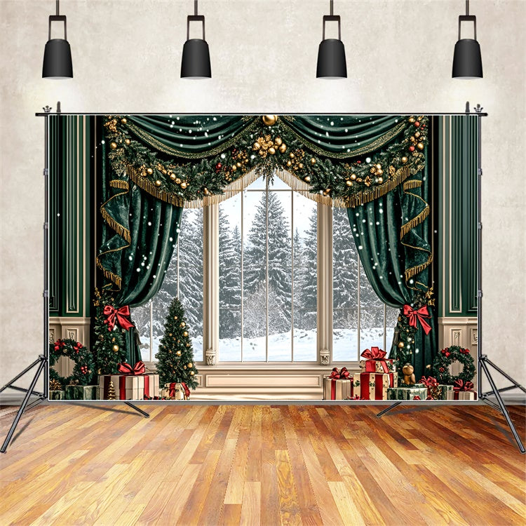 Weihnachten Backdrops Verkauf Golden Garland Drapes Backdrop GQ57-47