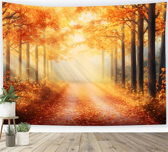 Herbst Wald Kulisse Strahlende Herbstglut Kulisse GQ57-69