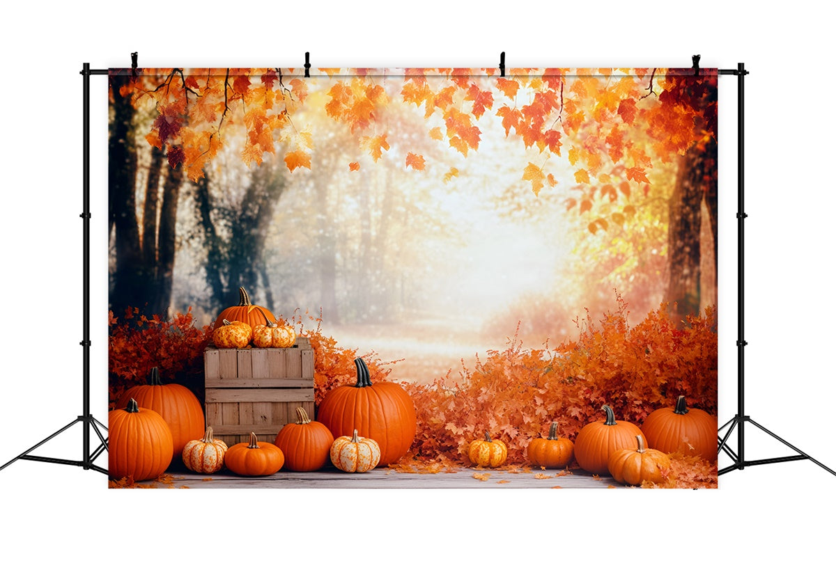 Herbst Wald Hintergrund Ernte Kürbis Pfad Hintergrund GQ57-71