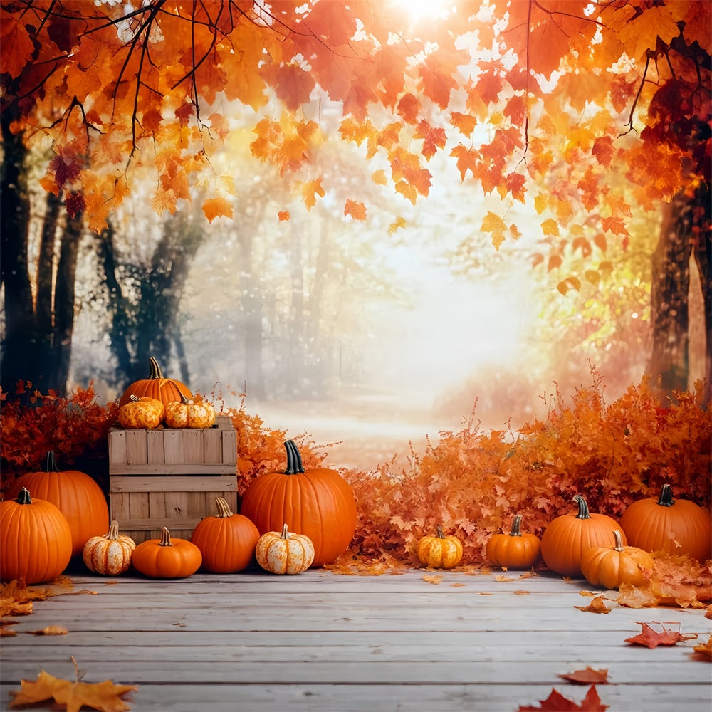 Herbst Wald Hintergrund Ernte Kürbis Pfad Hintergrund GQ57-71