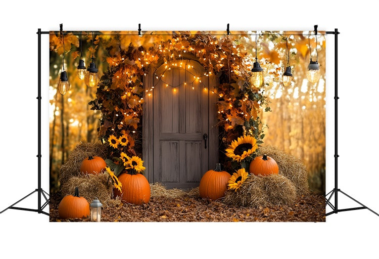 Herbst Fotografie Hintergründe Sonnenblumen Glühen Eingang Backdrop GQ57-93