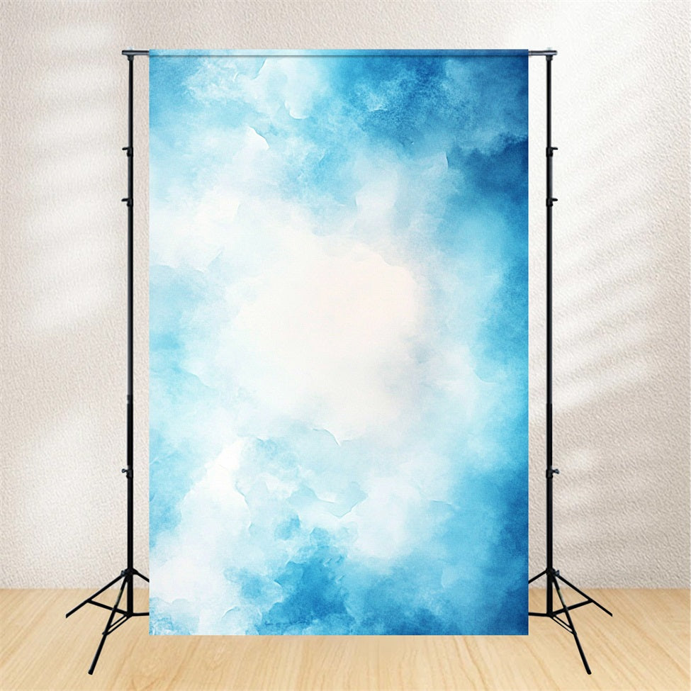 Aquarell Fotohintergrund Soft Aquarell Wolke Blau Textur Fotohintergrund für Porträts GQ58-100