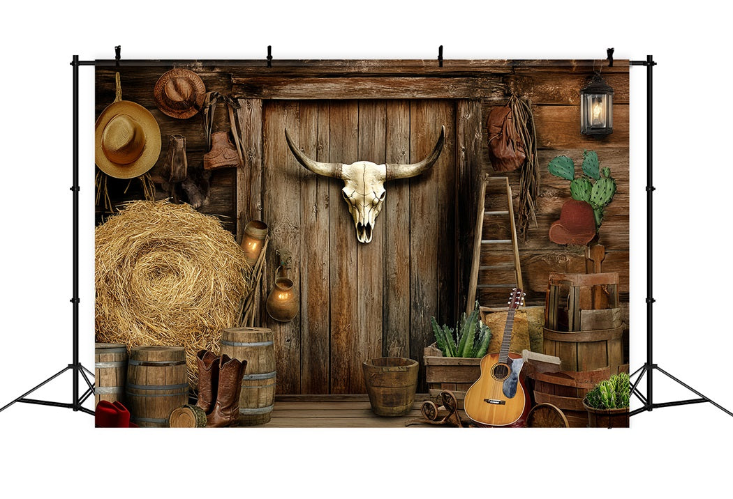 Western Backdrop Rustikale Scheunentür Cowboy Dekor Vintage Backdrops für Fotografie GQ58-116