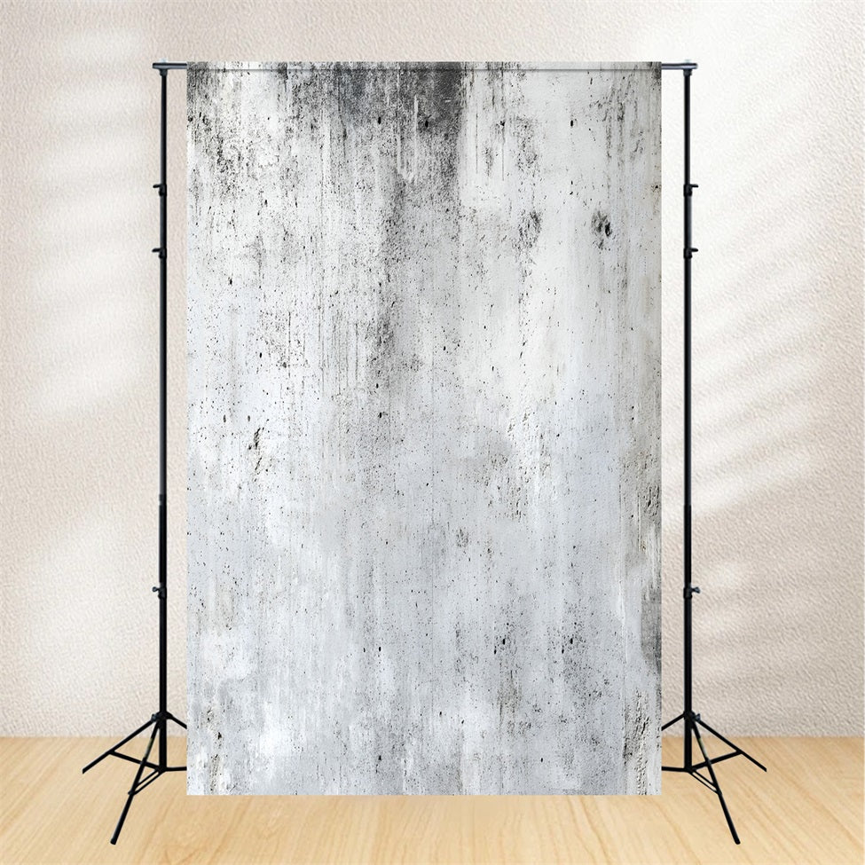 Beton Fotohintergrund verwitterte weiße Beton Textur mit dunklen Flecken Porträt Studiohintergründe GQ58-56