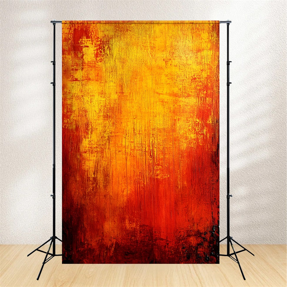 Orange Backdrop Bold Abstract Red and Yellow Brushstrokes Fotografie Porträt Fotohintergrund GQ58-79