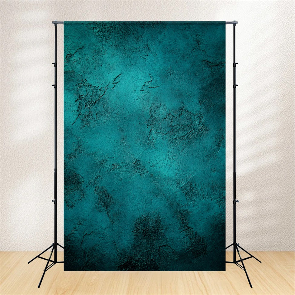 Teal Backdrop Teal Textured Plaster Wall Background Porträt Fotohintergrund GQ58-84