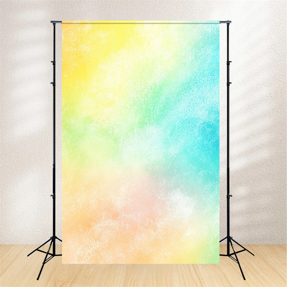 Aquarell-Fotohintergrund Weicher Regenbogen Pastell-Textur-Mischung Kulisse Porträt GQ58-96