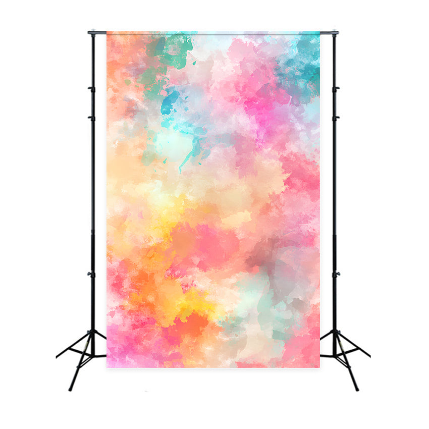 Aquarell Fotohintergrund Lebendige Aquarell Splash Pastell Mix Fotografie Porträt Fotohintergrund GQ58-98