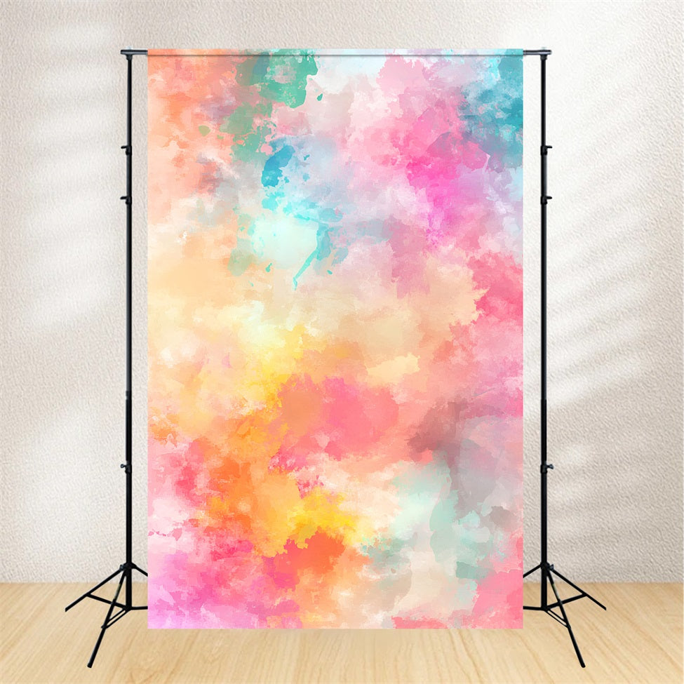 Aquarell Fotohintergrund Lebendige Aquarell Splash Pastell Mix Fotografie Porträt Fotohintergrund GQ58-98
