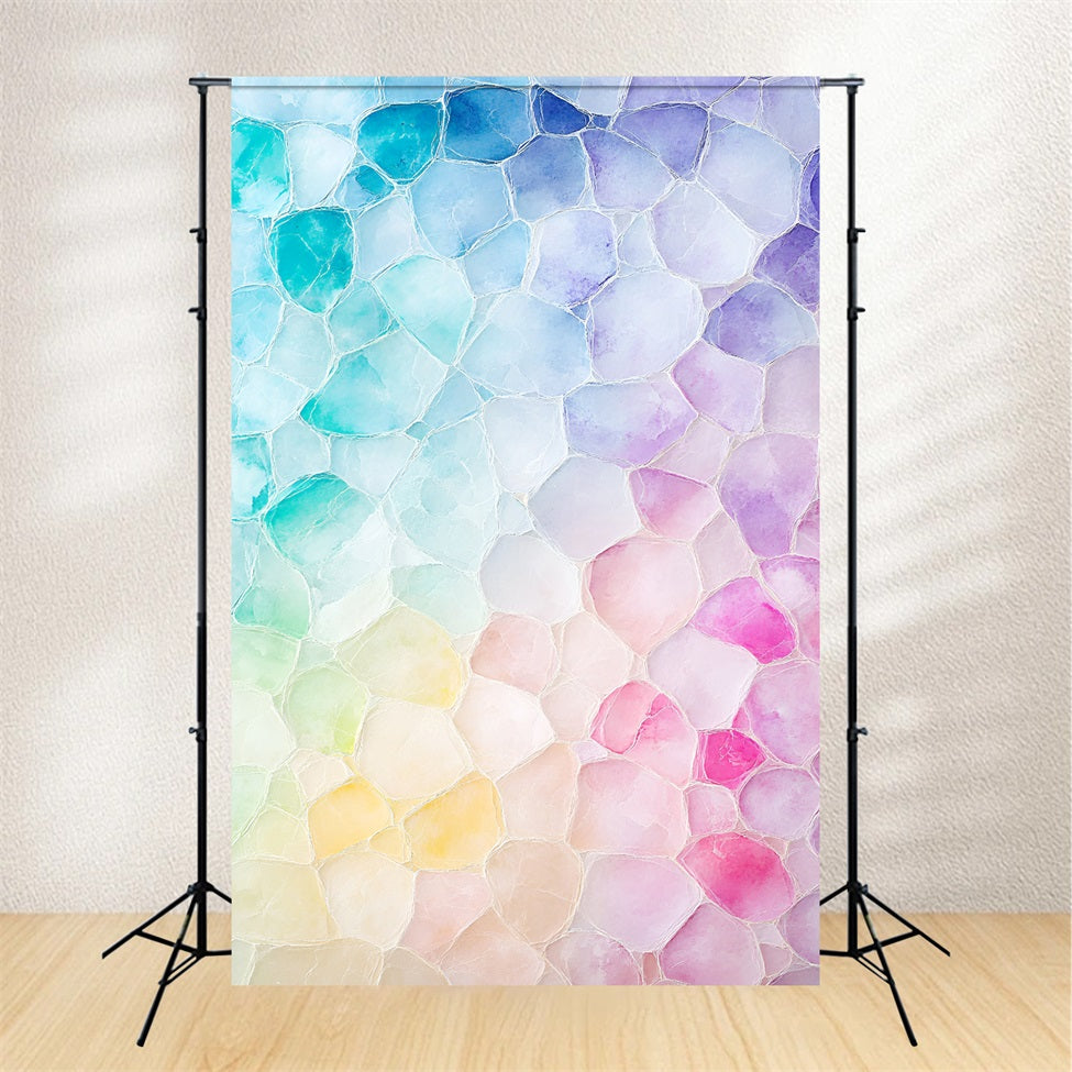 Aquarell Fotohintergrund Pastell Mosaik Glas Stein Muster Porträt Fotografie Fotohintergrund GQ58-99