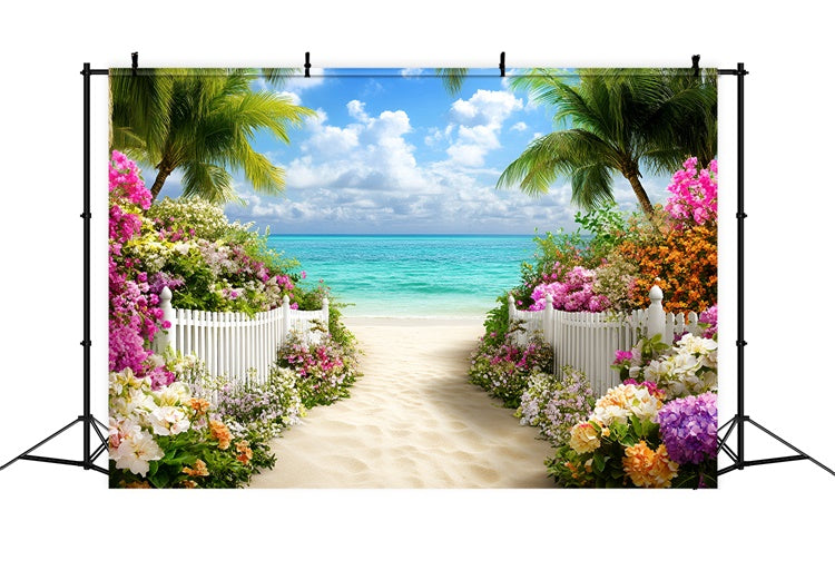 Strand Fotokulisse Strand Eingang Blume Sommer Fotokulisse GQ6-12