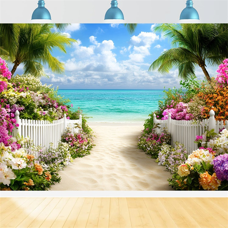 Strand Fotokulisse Strand Eingang Blume Sommer Fotokulisse GQ6-12