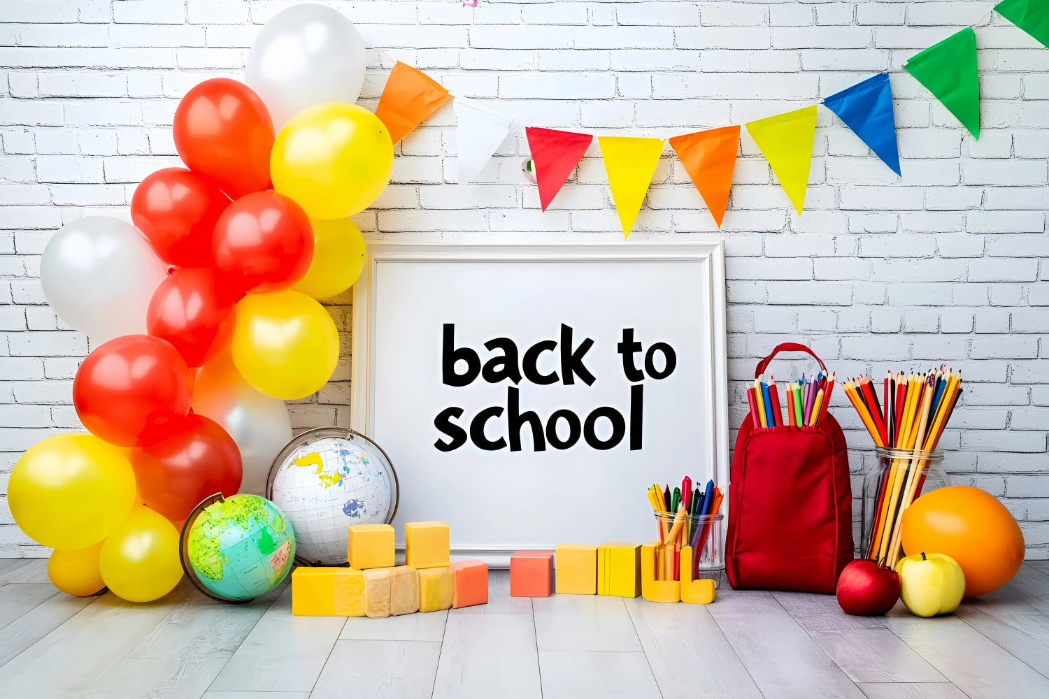 Back To School Backdrops Ballon Bleistift Party Backdrop GQ6-124