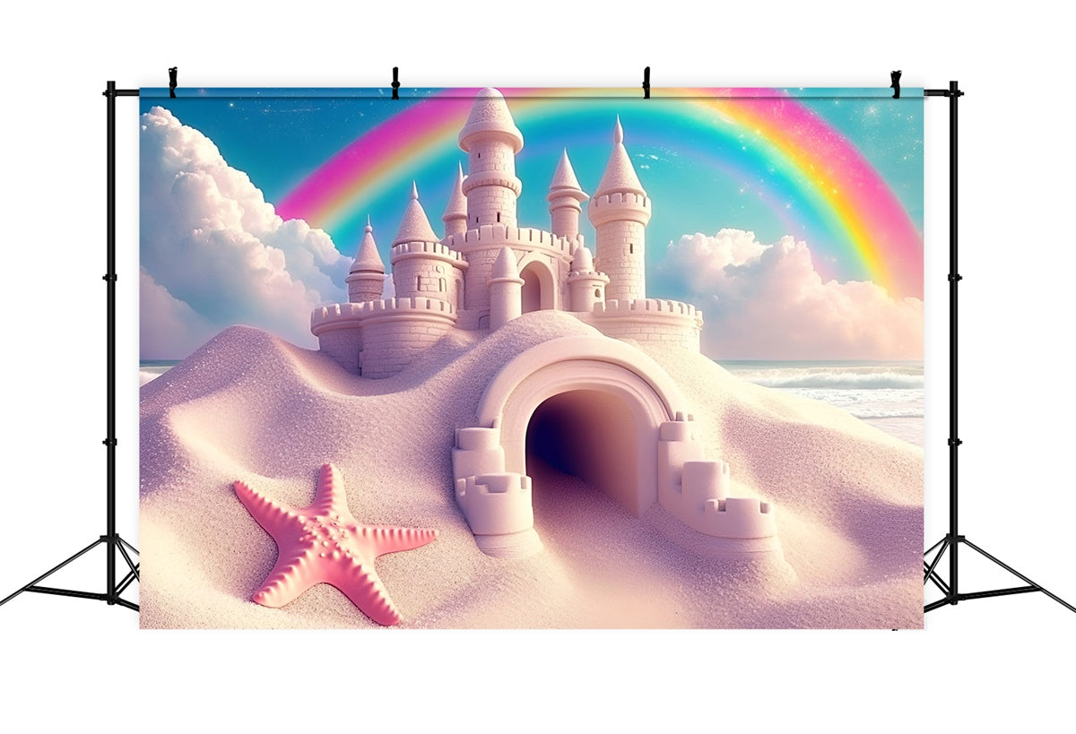 Regenbogen Fotokulisse Verträumte Strandfestung Sommerkulisse GQ6-21