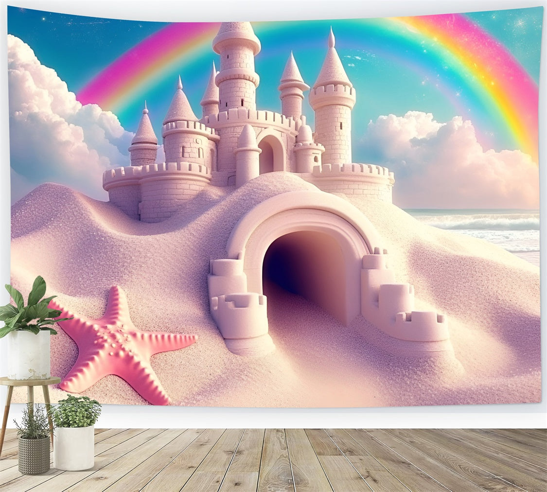 Regenbogen Fotokulisse Verträumte Strandfestung Sommerkulisse GQ6-21