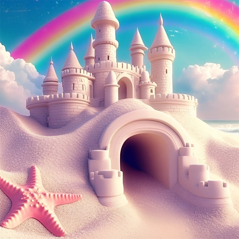 Regenbogen Fotokulisse Verträumte Strandfestung Sommerkulisse GQ6-21