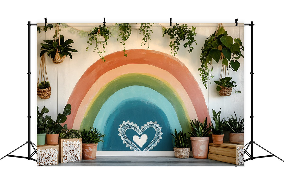 Boho Fotokulisse Indoor Regenbogen Pflanze Sommer Kulissen GQ6-22