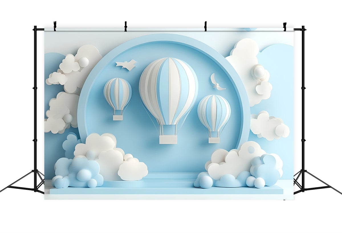 Cake Smash Backdrop Junge Himmel Reise Ballon Hintergrund GQ6-321