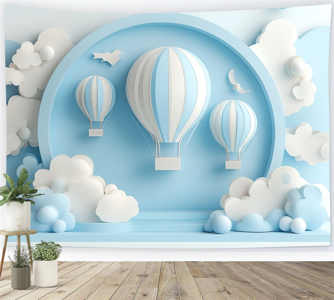 Cake Smash Backdrop Junge Himmel Reise Ballon Hintergrund GQ6-321