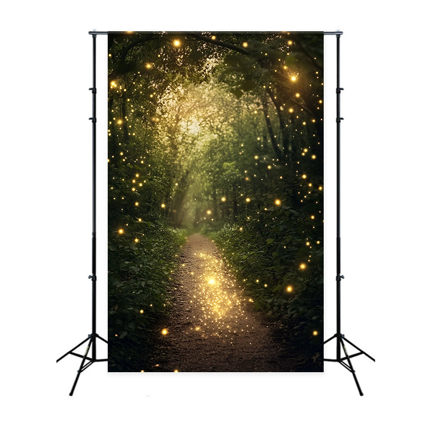 Forest Backdrops Golden Glow Woodland Path Summer Backdrops GQ6-65