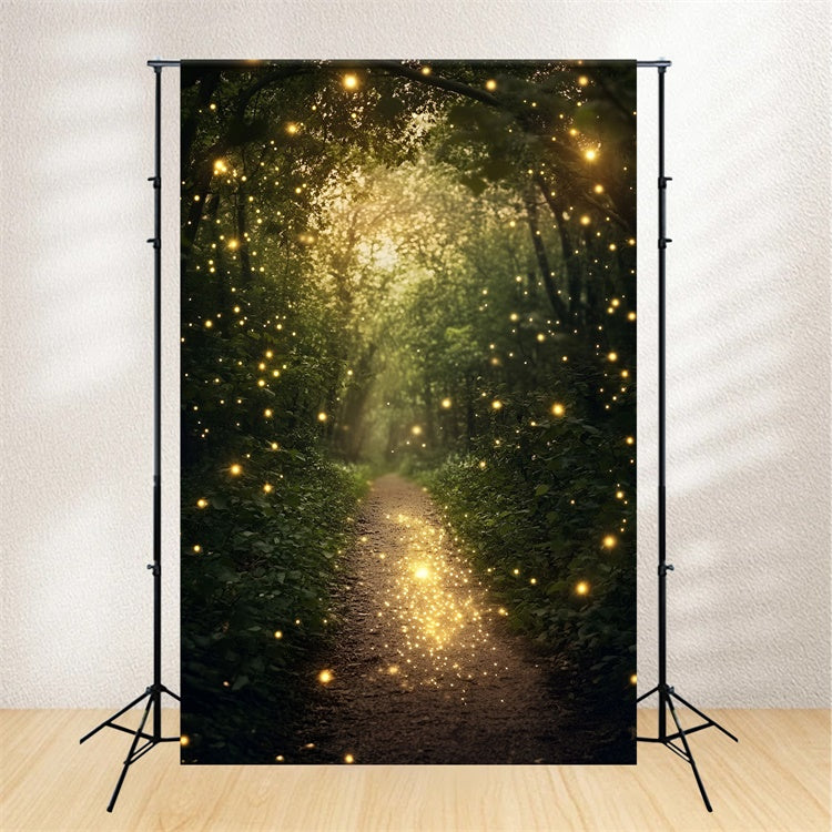 Forest Backdrops Golden Glow Woodland Path Summer Backdrops GQ6-65